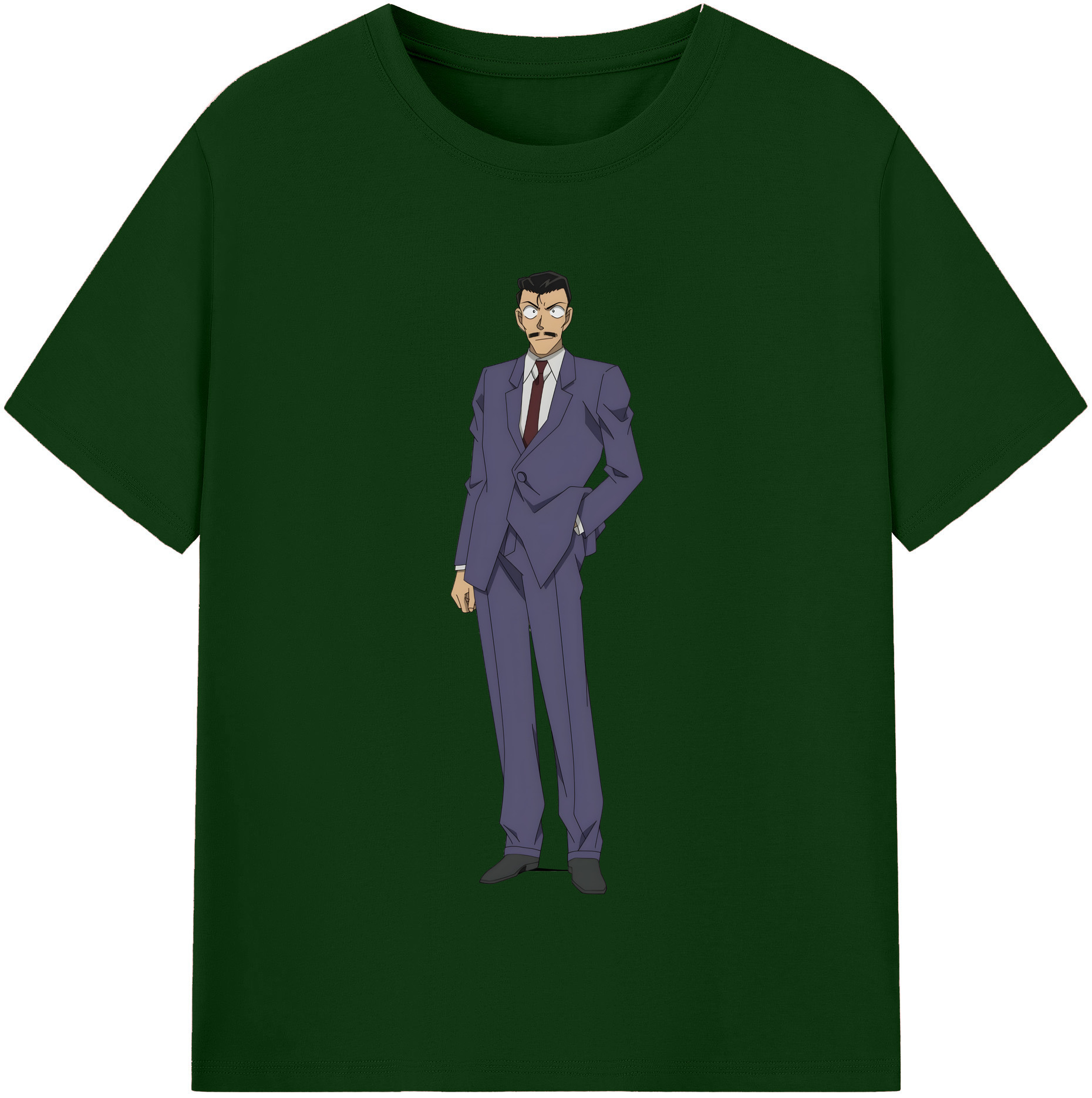 （画像用） 名探偵コナン 毛利 小五郎 もうり こごろう Detective Conan 綿100％半袖Tシャツ（フロントプリント）